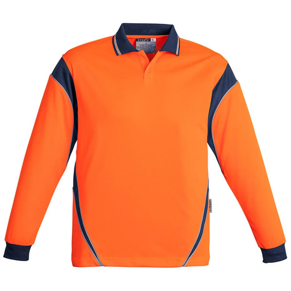 Syzmik Hi Vis Mens Aztec Polo Long Sleeve (ZH249) - Image 3