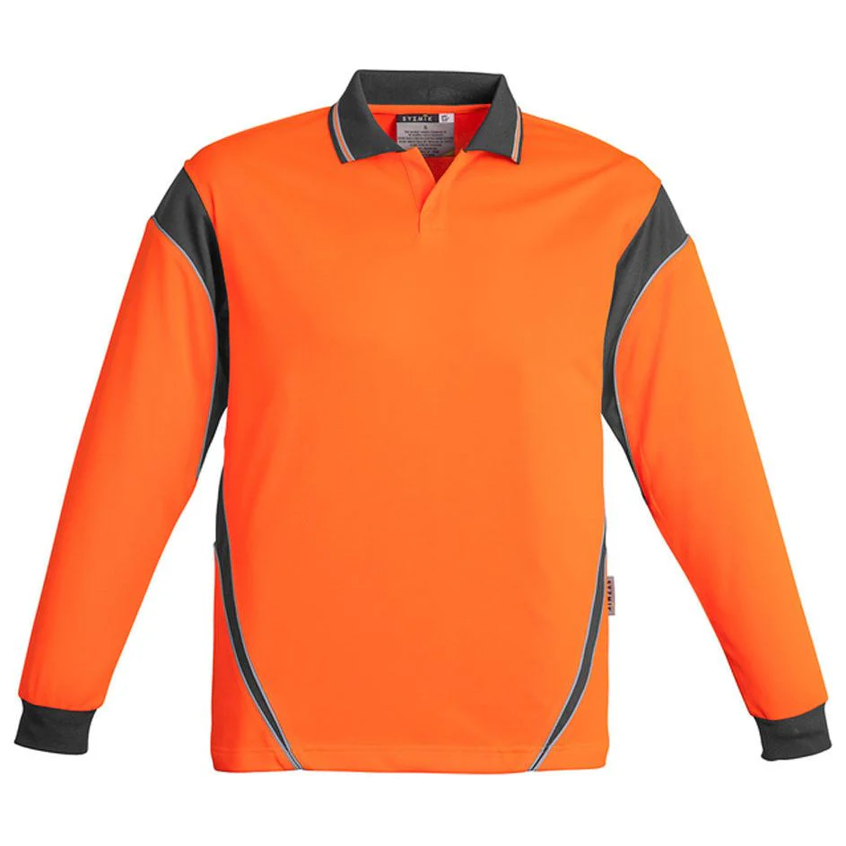Syzmik Hi Vis Mens Aztec Polo Long Sleeve (ZH249) - Image 5