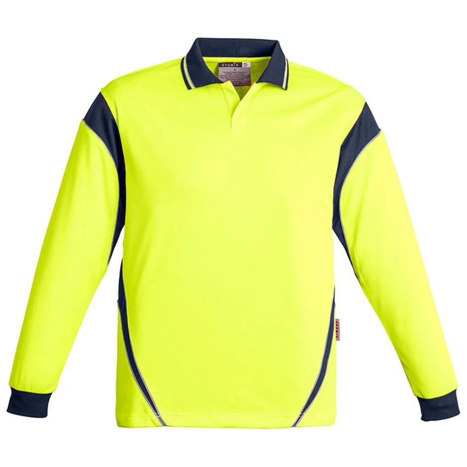 Syzmik Hi Vis Mens Aztec Polo Long Sleeve (ZH249) - Image 7