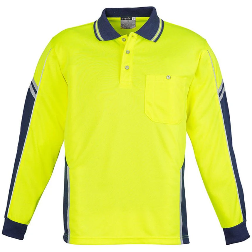 Syzmik Hi Vis Mens Squad Polo Long Sleeve (ZH238) - Image 3