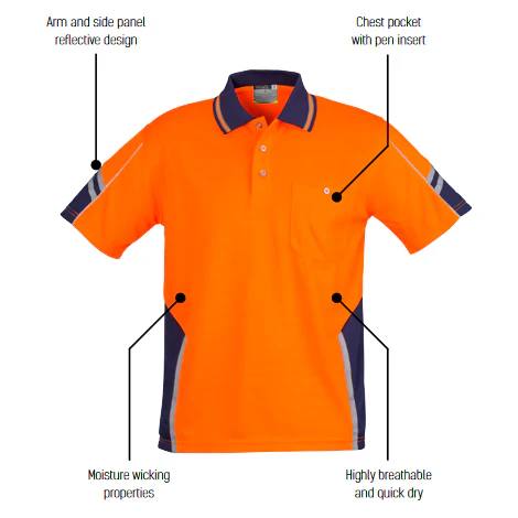 Syzmik Hi Vis Mens Squad Polo Short Sleeve (ZH237) - Image 5