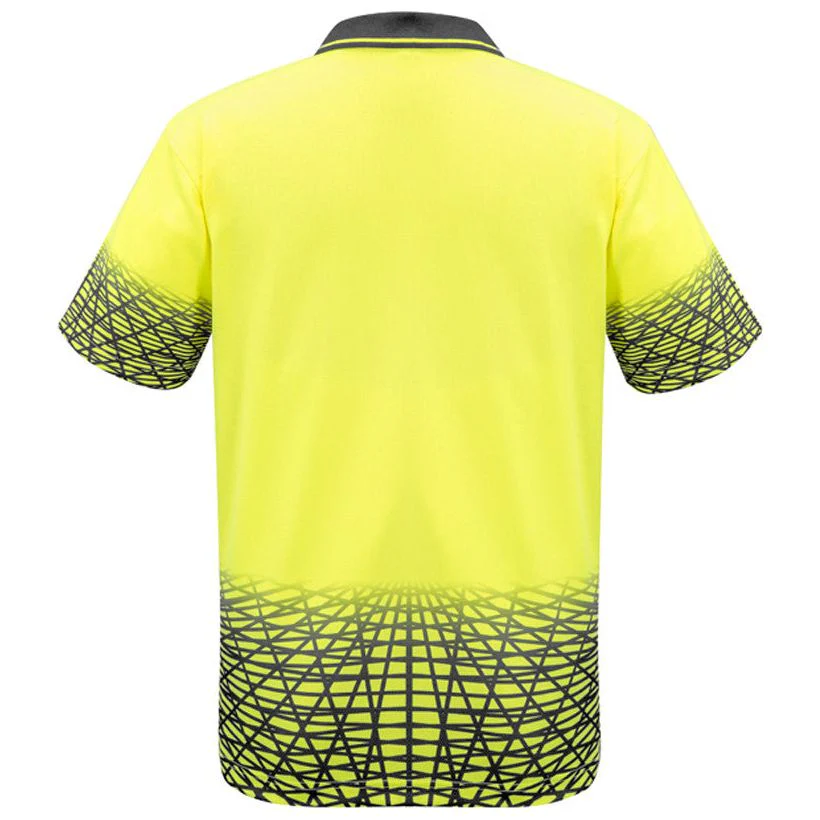 Syzmik Hi Vis Mens Tracks Polo Shirt Short Sleeve (ZH300) - Image 4