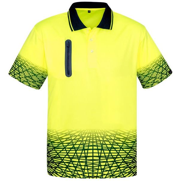 Syzmik Hi Vis Mens Tracks Polo Shirt Short Sleeve (ZH300) - Image 6
