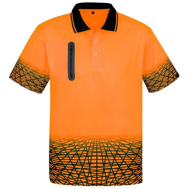Syzmik Hi Vis Mens Tracks Polo Shirt Short Sleeve (ZH300) - Image 7
