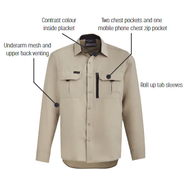 Syzmik Mens Outdoor Long Sleeve Shirt (ZW460) - Image 21