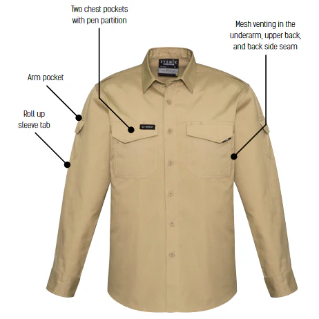 Syzmik Mens Rugged Cooling Mens L/S Shirt (ZW400) - Image 9