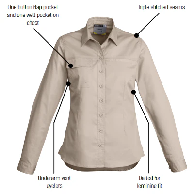Syzmik Womens Lightweight Tradie Long Sleeve Shirt (ZWL121) - Image 9